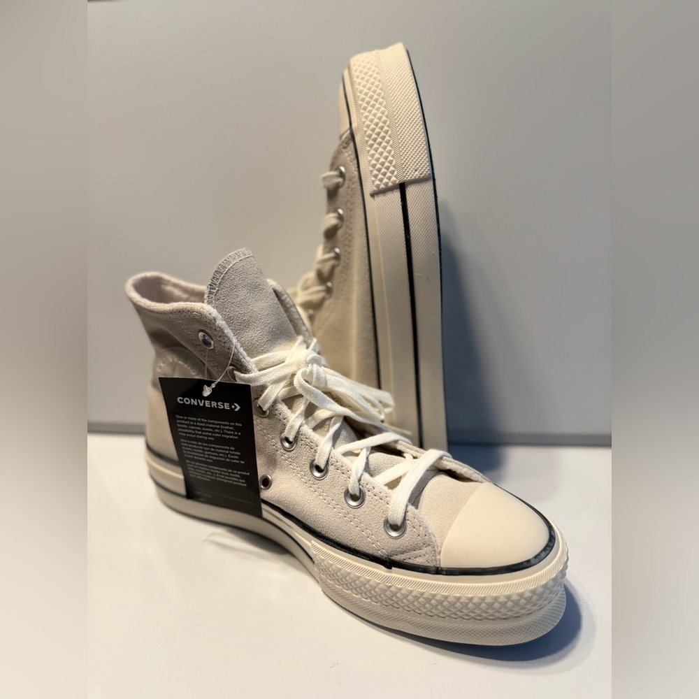 CONVERSE CTAS LIFT HI EGRET-BLACK High-Top Sneakers Women’s US Size 8 NIB RARE